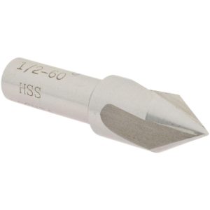 VALUE COLLECTION Countersink: 1/2" Head Dia, 60.00 deg Included Angle, 3 Flute, High-Speed Steel, Right Hand Cut SC4060032