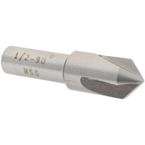 VALUE COLLECTION Countersink: 1/2" Head Dia, 90.00 deg Included Angle, 3 Flute, High-Speed Steel, Right Hand Cut SC4090032