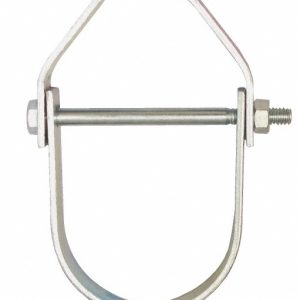EMPIRE Adjustable Clevis Hanger: 4" Pipe, 5/8" Rod, Carbon Steel, Electro-Galvanized Finish 11G0400