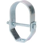 EMPIRE Adjustable Clevis Hanger: 1-1/2" Pipe, 3/8" Rod, Carbon Steel, Electro-Galvanized Finish 11G0150
