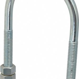 EMPIRE Round U-Bolt: Without Mount Plate, 3/8-16 UNC, 2-1/2" Thread Length, for 2" Pipe, Steel 137G0200
