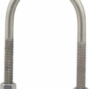 EMPIRE Round U-Bolt: Without Mount Plate, 3/8-16 UNC, 2-1/2" Thread Length, for 2" Pipe, Stainless Steel 137SS0200
