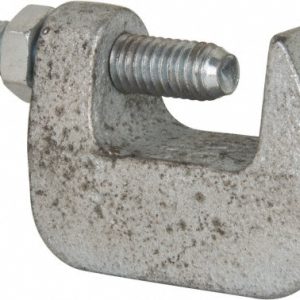 EMPIRE Wide & Top Jaw Clamp: 1-1/4" Flange Thickness, 2" Flange Width, 3/8" Rod 61G0038