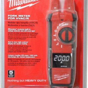MILWAUKEE TOOL Clamp Meter: CAT III & CAT IV, 0.63" Jaw, Fork Jaw 2206-20
