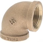MERIT BRASS Brass Pipe 90 &deg; Elbow: 1" Fitting, Threaded, FNPT x FNPT, Class 125 X101-16