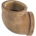 MERIT BRASS Brass Pipe 90 &deg; Elbow: 1-1/4" Fitting, Threaded, FNPT x FNPT, Class 125 X101-20