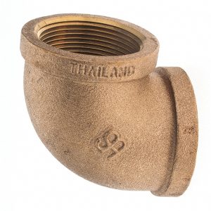 MERIT BRASS Brass Pipe 90 &deg; Elbow: 1-1/2" Fitting, Threaded, FNPT x FNPT, Class 125 X101-24