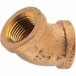 MERIT BRASS Brass Pipe 45 &deg; Elbow: 3/8" Fitting, Threaded, FNPT x FNPT, Class 125 X102-06