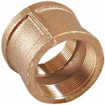 MERIT BRASS Brass Pipe Coupling: 3/8" Fitting, Threaded, FNPT x FNPT, Class 125, Lead Free XNL111-06