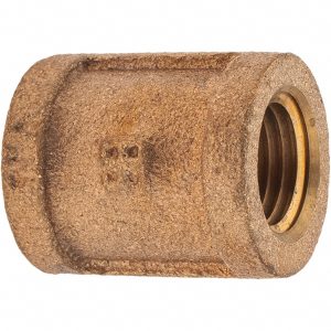 MERIT BRASS Brass Pipe Coupling: 1/4" Fitting, Threaded, FNPT x FNPT, Class 125 X111-04