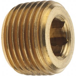 MERIT BRASS Brass Pipe Countersunk Plug: 3/8" Fitting, Threaded, MNPT x FNPT, Class 125 BS118HC-06