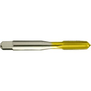 GREENFIELD THREADING Straight Flute Tap: M10x1.5 Metric Coarse, 4 Flute, Taper Chamfer, 6H Class of Fit, HSS, TiN Finish 328704
