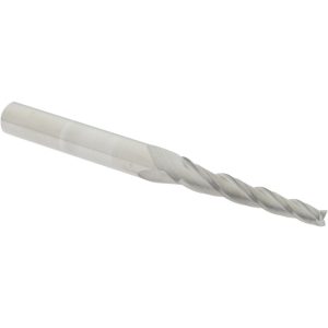 ACCUPRO Tapered End Mill: 2 deg Angle per Side, 3/32" Small Dia, 3/4" LOC, 3 Flute, Solid Carbide, Square End 02257137