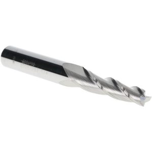 ACCUPRO Tapered End Mill: 2 deg Angle per Side, 1/4" Small Dia, 1-1/4" LOC, 3 Flute, Solid Carbide, Square End 02257202