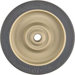 VALUE COLLECTION Caster Wheel: Soft Rubber, 5" Dia, 1-1/4" Wide, 3/8" Axle V5314GF0