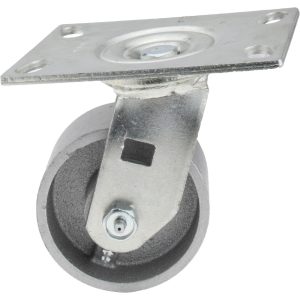 VALUE COLLECTION Swivel Top Plate Caster: Cast Iron, 4" Wheel Dia, 2" Wheel Width, 700 lb Capacity, 5-5/8" OAH GMC-SH-0021