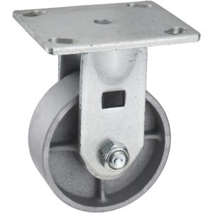 VALUE COLLECTION Rigid Top Plate Caster: Cast Iron, 4" Wheel Dia, 1-1/2" Wheel Width, 600 lb Capacity, 5-5/8" OAH GMC-SH-0057