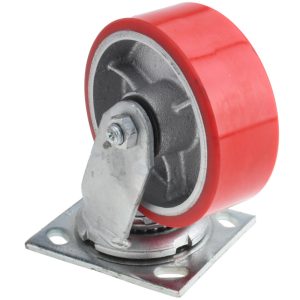 VALUE COLLECTION Swivel Top Plate Caster: Polyurethane, 5" Wheel Dia, 2" Wheel Width, 1,250 lb Capacity, 6-1/2" OAH VES5X2MOP