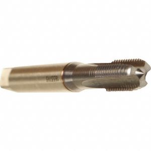 EMUGE Straight Flute Tap: M10x1.50 Metric Coarse, 3 Flutes, Modified Bottoming, 6HX Class of Fit, Cobalt, TiCN Coated B0109101.0100