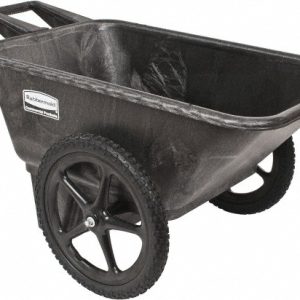 RUBBERMAID Wheelbarrow: 300 lb Capacity, 20" Radial & Semi-Pneumatic Wheel FG564200BLA