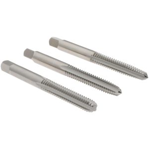 HERTEL Tap Set: 1/4-20 UNC, 4 Flute, High Speed Steel, Bright Finish K008921AS