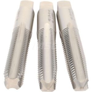 HERTEL Tap Set: 3/8-16 UNC, 4 Flute, High Speed Steel, Bright Finish K008925AS