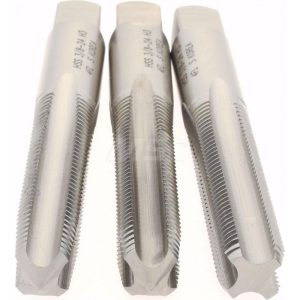 HERTEL Tap Set: 3/8-24 UNF, 4 Flute, High Speed Steel, Bright Finish K008926AS