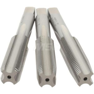 HERTEL Tap Set: 7/16-20 UNF, 4 Flute, High Speed Steel, Bright Finish K008928AS