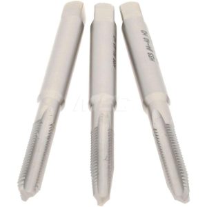 HERTEL Tap Set: #4-40 UNC, 3 Flute, High Speed Steel, Bright Finish K008907AS