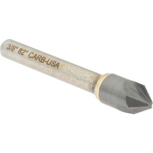 HERTEL Countersink: 3/8" Head Dia, 82.00 deg Included Angle, 3 Flute, Solid Carbide, Right Hand Cut 333-005060
