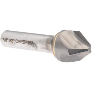 HERTEL Countersink: 7/8" Head Dia, 82.00 deg Included Angle, 3 Flute, Solid Carbide, Right Hand Cut 333-009060