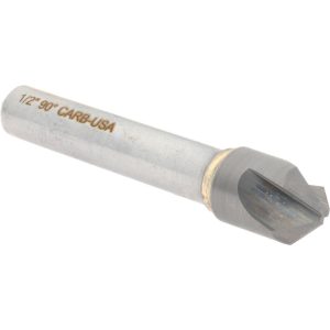 HERTEL Countersink: 1/2" Head Dia, 90.00 deg Included Angle, 3 Flute, Solid Carbide, Right Hand Cut 333-006570
