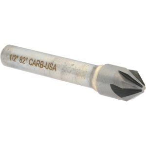 HERTEL Countersink: 1/2" Head Dia, 82.00 deg Included Angle, 6 Flute, Solid Carbide, Right Hand Cut 336-006560