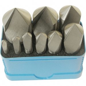 VALUE COLLECTION Countersink Set: 9 Pc, 3/16 to 1" Head Dia, 1 Flute, 100 deg Included Angle SC101009S
