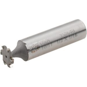 VALUE COLLECTION Woodruff Keyseat Cutter: 1/2" Cut Dia, 1/16" Cut Width, 1/2" Shank Dia, Staggered Tooth STC204