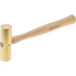 GRACE METAL PRODUCTS INC. Non-Marring Hammer: 24 oz, 1-1/4" Face Dia, Brass Head BH24