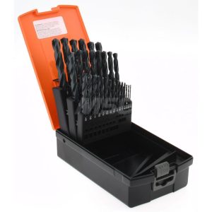 HERTEL Drill Bit Set: Jobber Length Drill Bits, 29 Pc, 135 &deg;, High Speed Steel 02500122