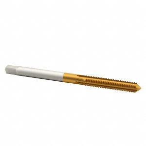 CLEVELAND #10-32 Plug RH 2B H3 TiN High Speed Steel 4-Flute Straight Flute Hand Tap C55110