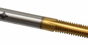 CLEVELAND #8-36 Plug RH 2B/3B H2 TiN High Speed Steel 4-Flute Straight Flute Hand Tap C55106