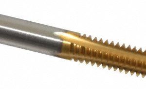 CLEVELAND 1/4-20 Plug RH 3B H3 TiN High Speed Steel 4-Flute Straight Flute Hand Tap C55116