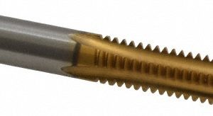 CLEVELAND 5/16-18 Plug RH 3B H3 TiN High Speed Steel 4-Flute Straight Flute Hand Tap C55120