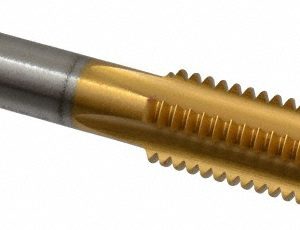 CLEVELAND 9/16-12 Plug RH H3 TiN High Speed Steel 4-Flute Straight Flute Hand Tap C55136