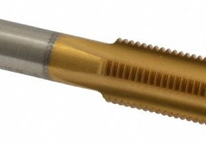 CLEVELAND 9/16-18 Bottoming RH H3 TiN High Speed Steel 4-Flute Straight Flute Hand Tap C55238