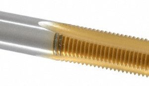 CLEVELAND Spiral Point Tap: 3/8-24, UNF, 3 Flutes, Plug, 3B, High Speed Steel, TiN Finish C55326