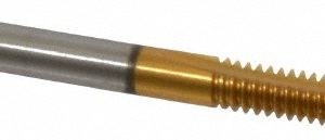 CLEVELAND Spiral Point Tap: #10-24, UNC, 2 Flutes, Plug, 2B/3B, High Speed Steel, TiN Finish C55308