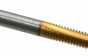 CLEVELAND Spiral Point Tap: #12-24, UNC, 2 Flutes, Plug, 2B/3B, High Speed Steel, TiN Finish C55312