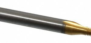 CLEVELAND Spiral Point Tap: #2-56, UNC, 2 Flutes, Plug, 2B, High Speed Steel, TiN Finish C55292