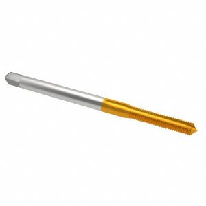 CLEVELAND Spiral Point Tap: #4-40, UNC, 2 Flutes, Plug, 2B/3B, High Speed Steel, TiN Finish C55296