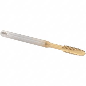 CLEVELAND Spiral Point Tap: #6-32, UNC, 2 Flutes, Plug, 2B, High Speed Steel, TiN Finish C55300