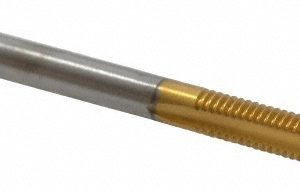 CLEVELAND Spiral Point Tap: #6-40, UNF, 2 Flutes, Plug, 2B/3B, High Speed Steel, TiN Finish C55302